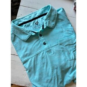 Veece Mens XXL Turquoise‎ Heathered Short Sleeve Pocket Golf Polo Shirt